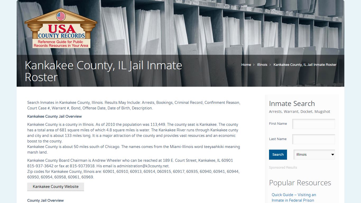 Kankakee County, IL Jail Inmate Roster | Name Search