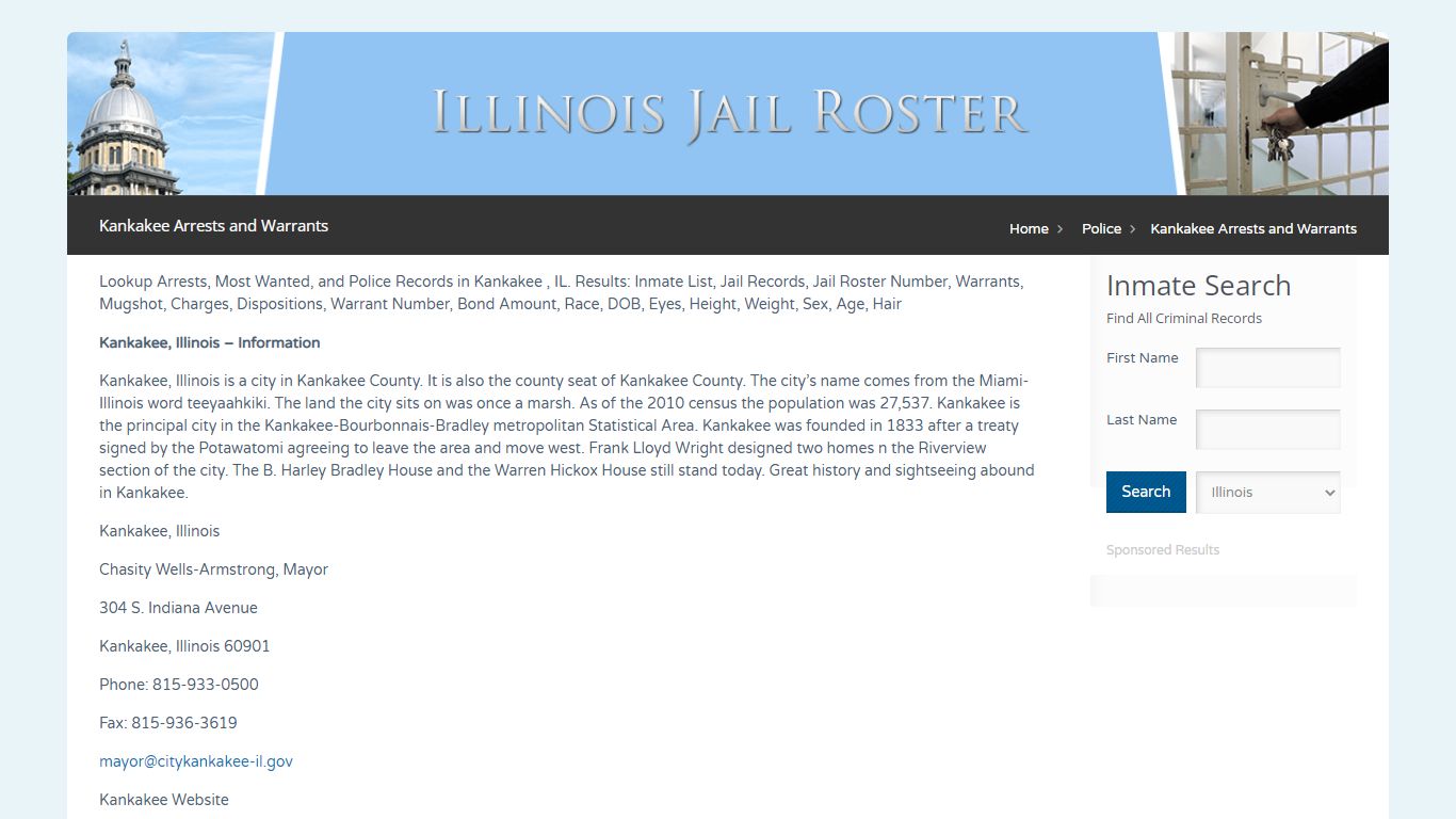 Kankakee Arrests and Warrants | Jail Roster Search